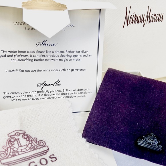 💜 LAGOS Sterling Silver Heart Earrings 14K Solid Gold Posts, Caviar Collection - Picture 5 of 9